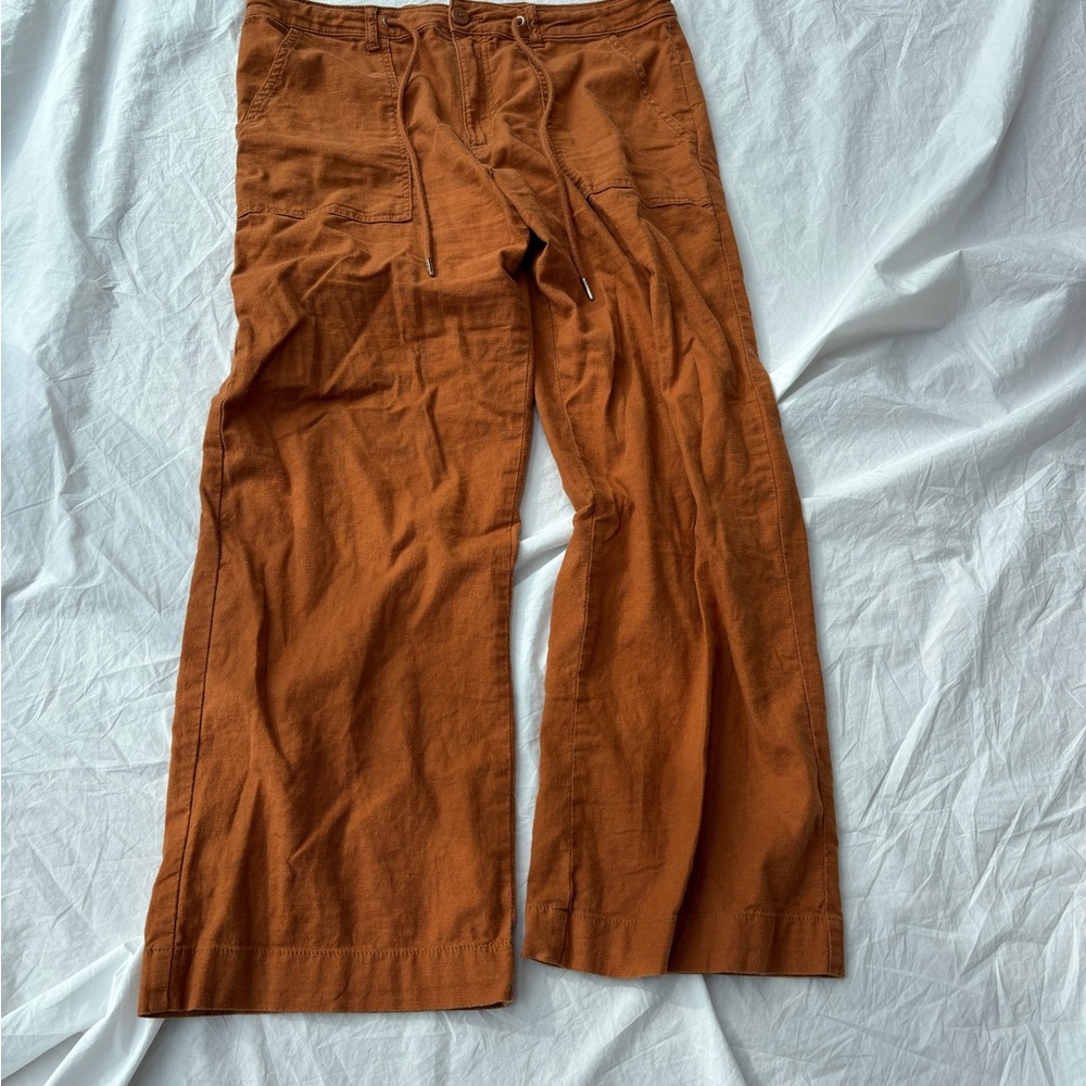 Wide leg linen casual pants